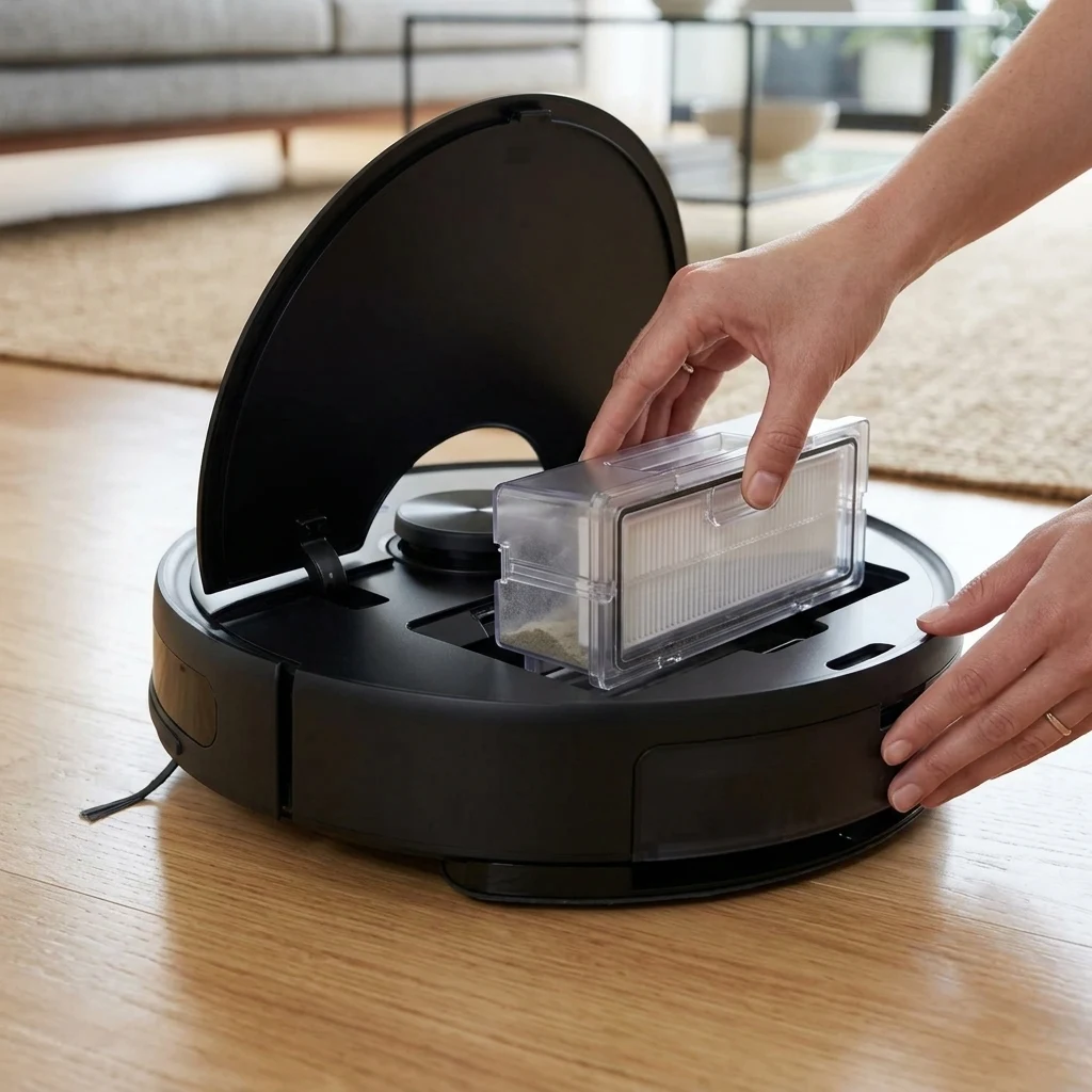 Hygienic One-Touch Removable Dustbin With HEPA Filtration